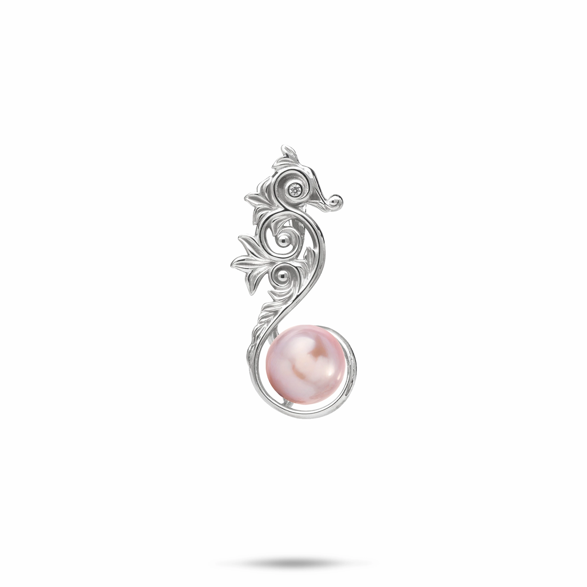 Pick A Pearl Living Heirloom Seahorse Pendant in Sterling Silver - 24mm Flawless Radiance