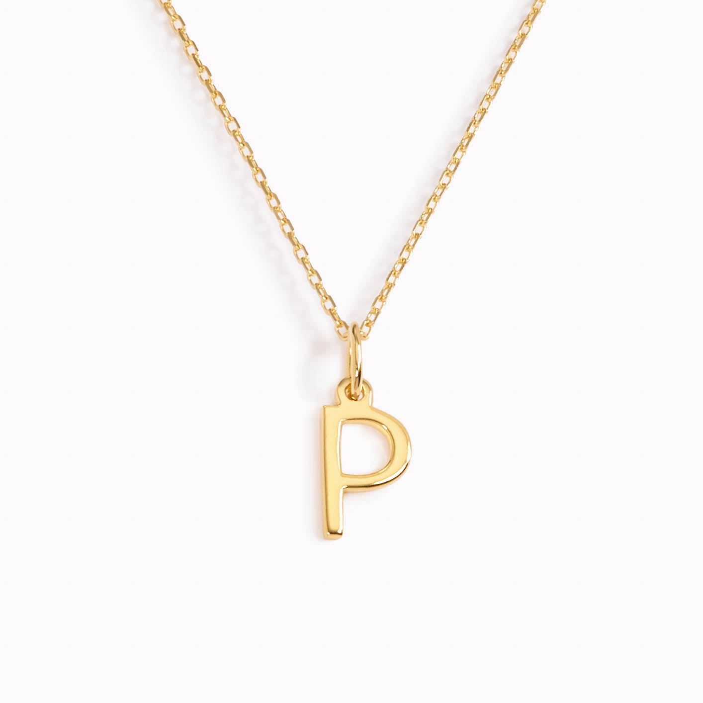 P Necklace / Gold Initial Necklace Contemporary Edge