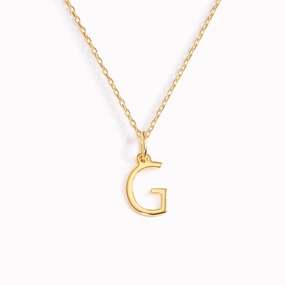 Custom Craft Sleek Glamour G Necklace / Gold Initial Necklace