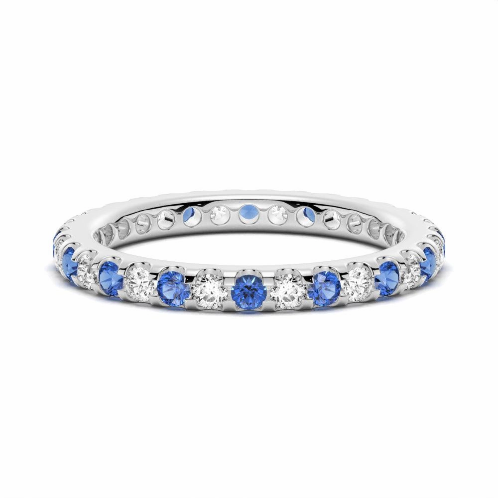 Soft Glamour Pav?? Blue Sapphire and White Sapphire Eternity Ring