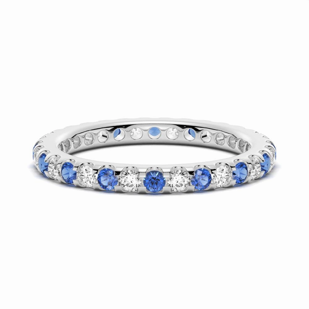 Elegant Appeal Pav?? Blue Sapphire and White Sapphire Eternity Ring
