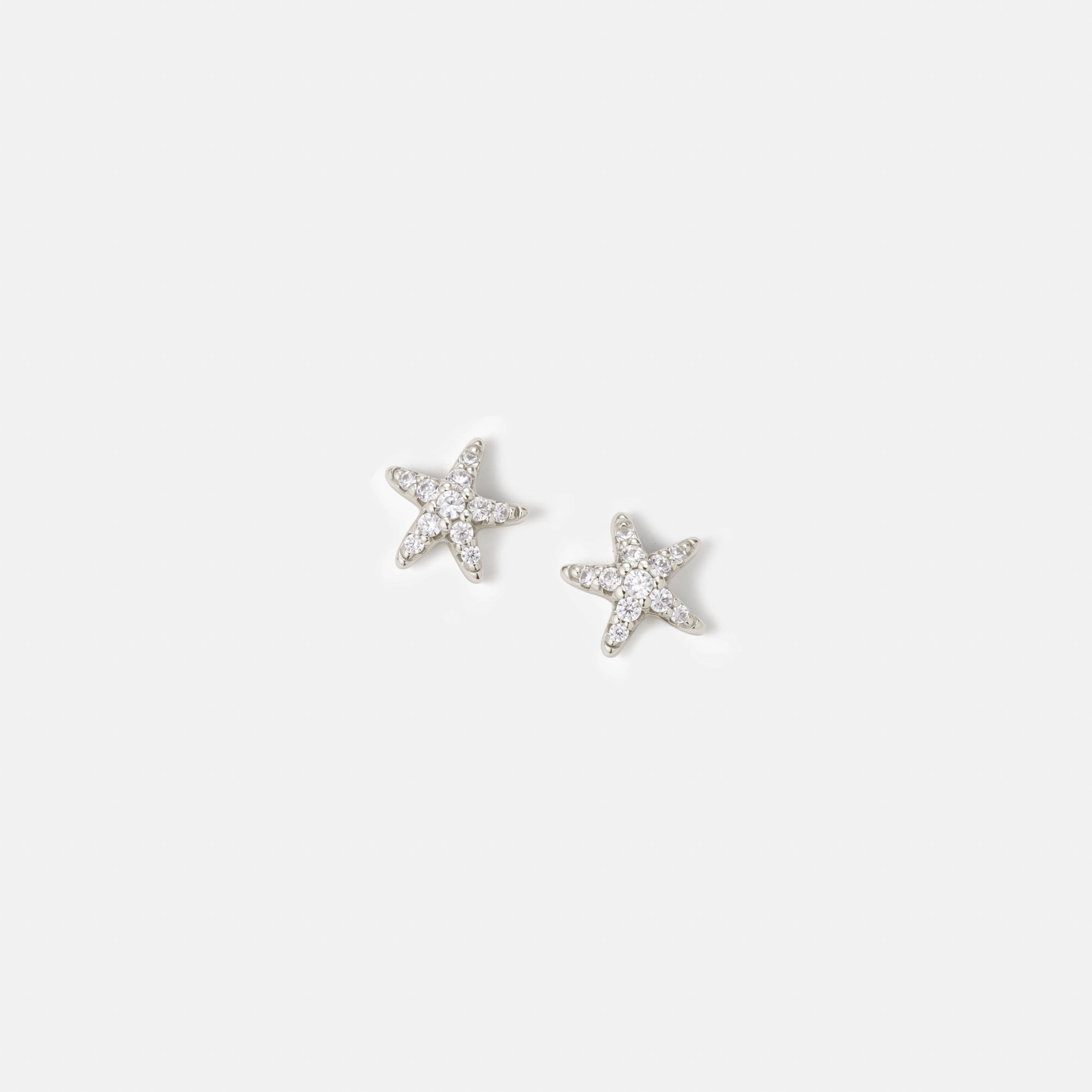 Curved Piece Opulent Ornament Pav?? Sea Star Studs