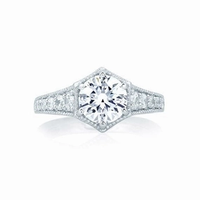 Monochrome Mood Bold Contour Pave Diamond Engagement Ring