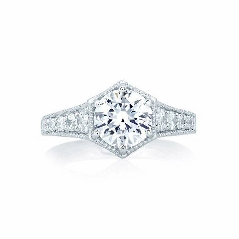 Monochrome Mood Bold Contour Pave Diamond Engagement Ring