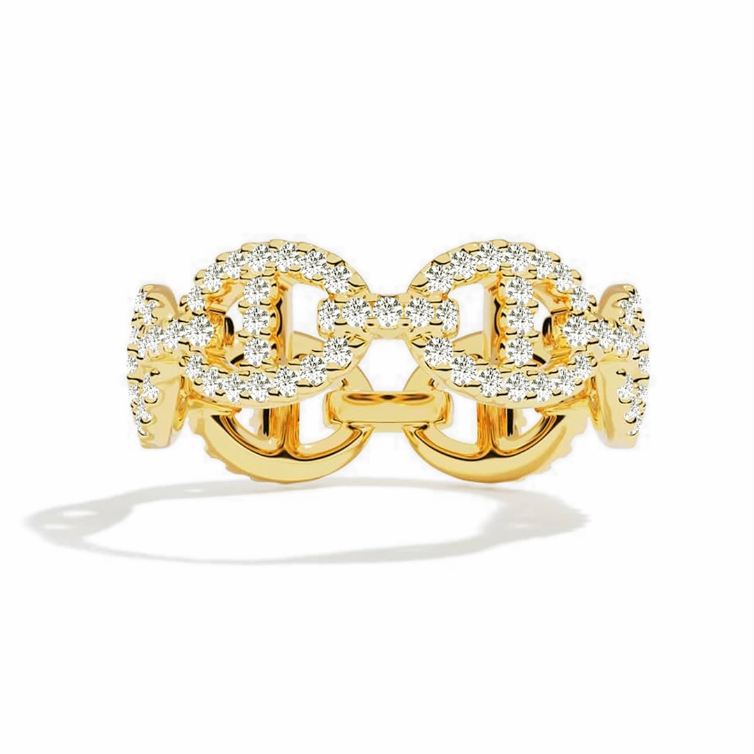 Pave Eternity Link Promise Ring Brilliant Accent Delicate Details