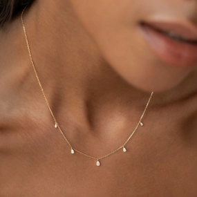 Pear Cut Diamond Pendant Necklace 14k Gold - Sylvie Fashionable Jewelry Graceful Touch