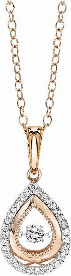 Custom Gifts Pear Shaped Rhythm of Love Diamond Necklace 14K Gold