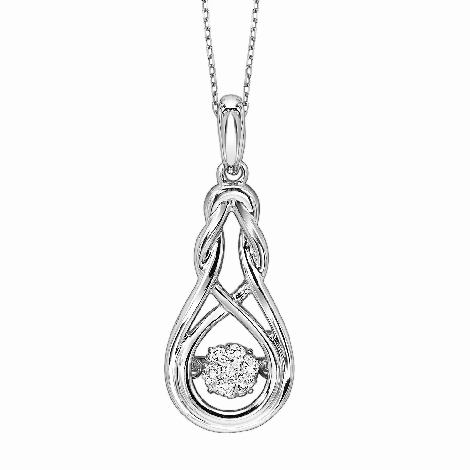 Rhythm of Love Diamond Pendant Sterling Silver Necklace Handmade Beauty Handcrafted Quality