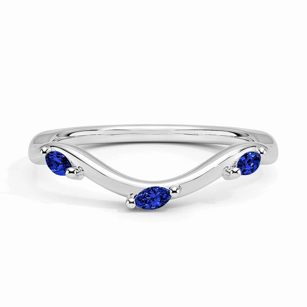 Willow Curved Lab Grown Sapphire Band Daily Favorite Flawless Look