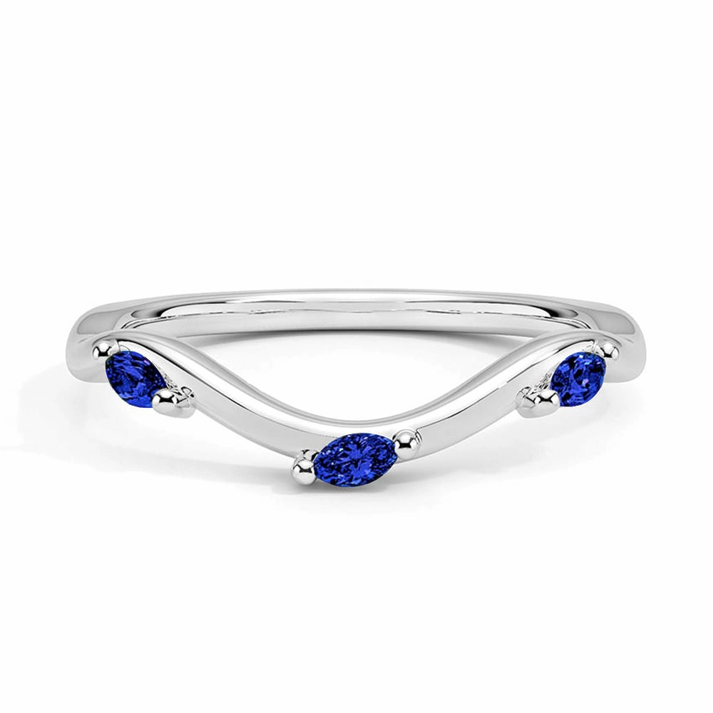 Everyday Duo Willow Curved Lab Grown Sapphire Band