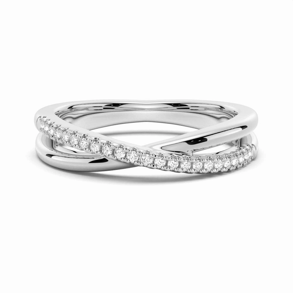 Petite Twisted Band Sterling Silver Wedding Band Spark Touch Subtle Fit