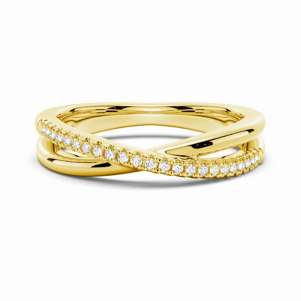 Petite Twisted Band Sterling Silver Wedding Band Romantic Feel Bright Reflection