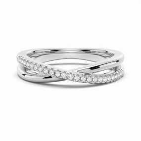Petite Twisted Band Sterling Silver Wedding Band Spark Touch Subtle Fit