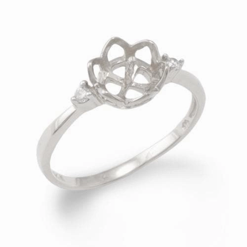 Bridal Touch Daily Classic Pick A Pearl Crown Ring in White Gold with Diamonds