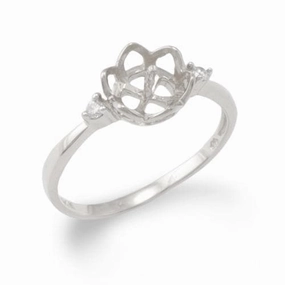 Artisan Made Classic Elegance Pick A Pearl Crown Ring in White Gold with Diamonds