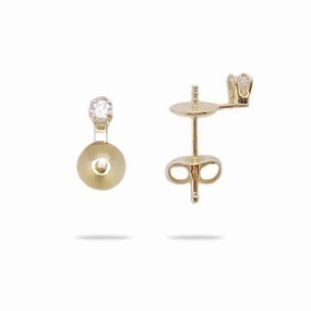 Lustrous Finish Pick A Pearl Earrings in Gold with Diamonds