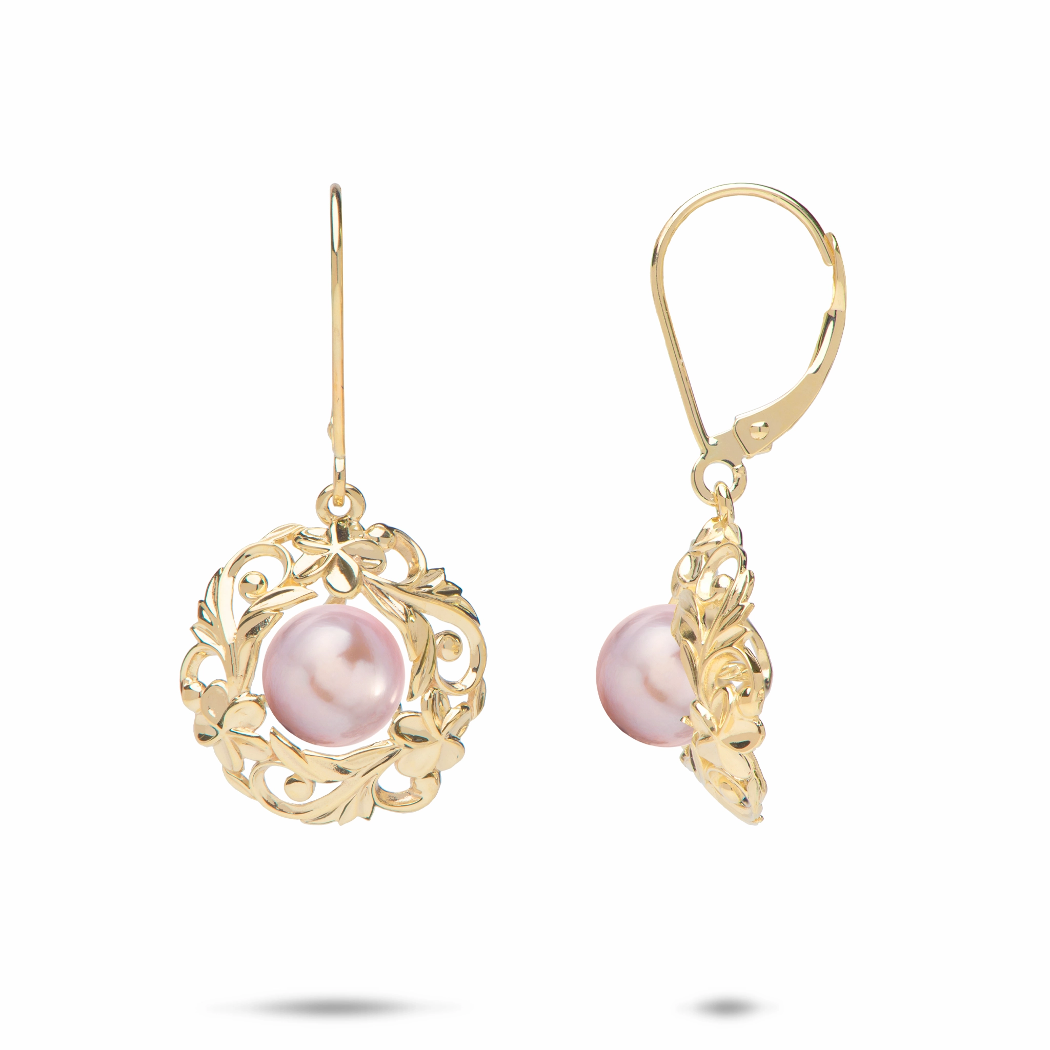 Gift Season Brilliant Detail Pick A Pearl Hawaiian Heirloom Earrings in Gold