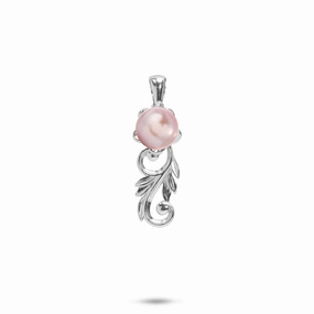 Versatile Charm Travel Mood Pick A Pearl Hawaiian Heirloom Plumeria Pendant in Sterling Silver - 25mm