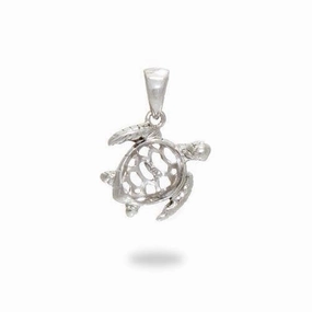 Accent Focus Comfort Fit Pick A Pearl Honu Pendant in Sterling Silver