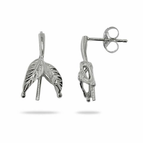 Distinctive Piece Sparkling Shine Pick A Pearl Maile Earrings in White Gold