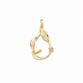 Pick A Pearl Maile Pendant in Gold with Diamond Elegant Contour