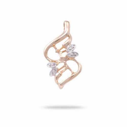 Stylish Look Unique Accessory Pick A Pearl Maile Pendant in Gold with Diamonds