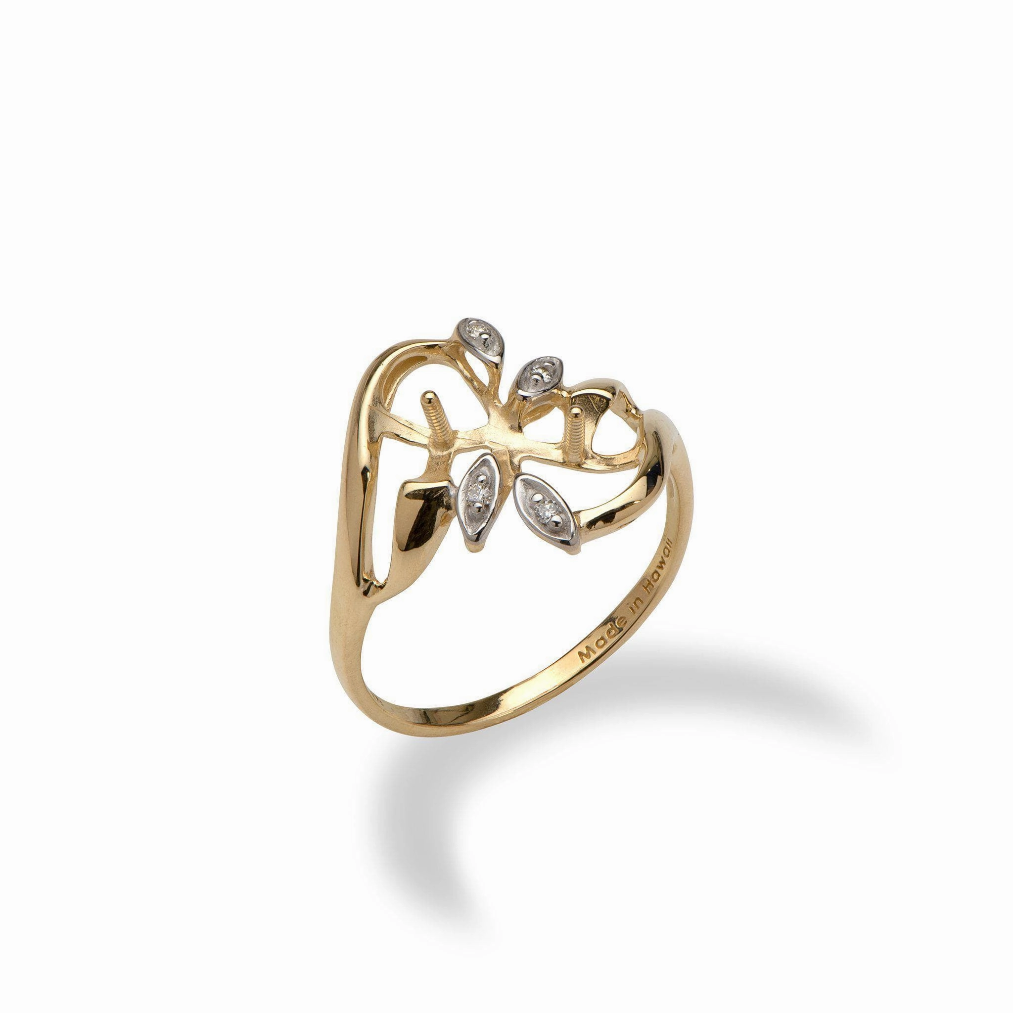 Pick A Pearl Maile Ring in Gold with Diamonds Chic Gifts Stylish Vibe