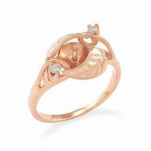 Pick A Pearl Maile Ring in Rose Gold with Diamonds Cool Moment Radiant Jewelry