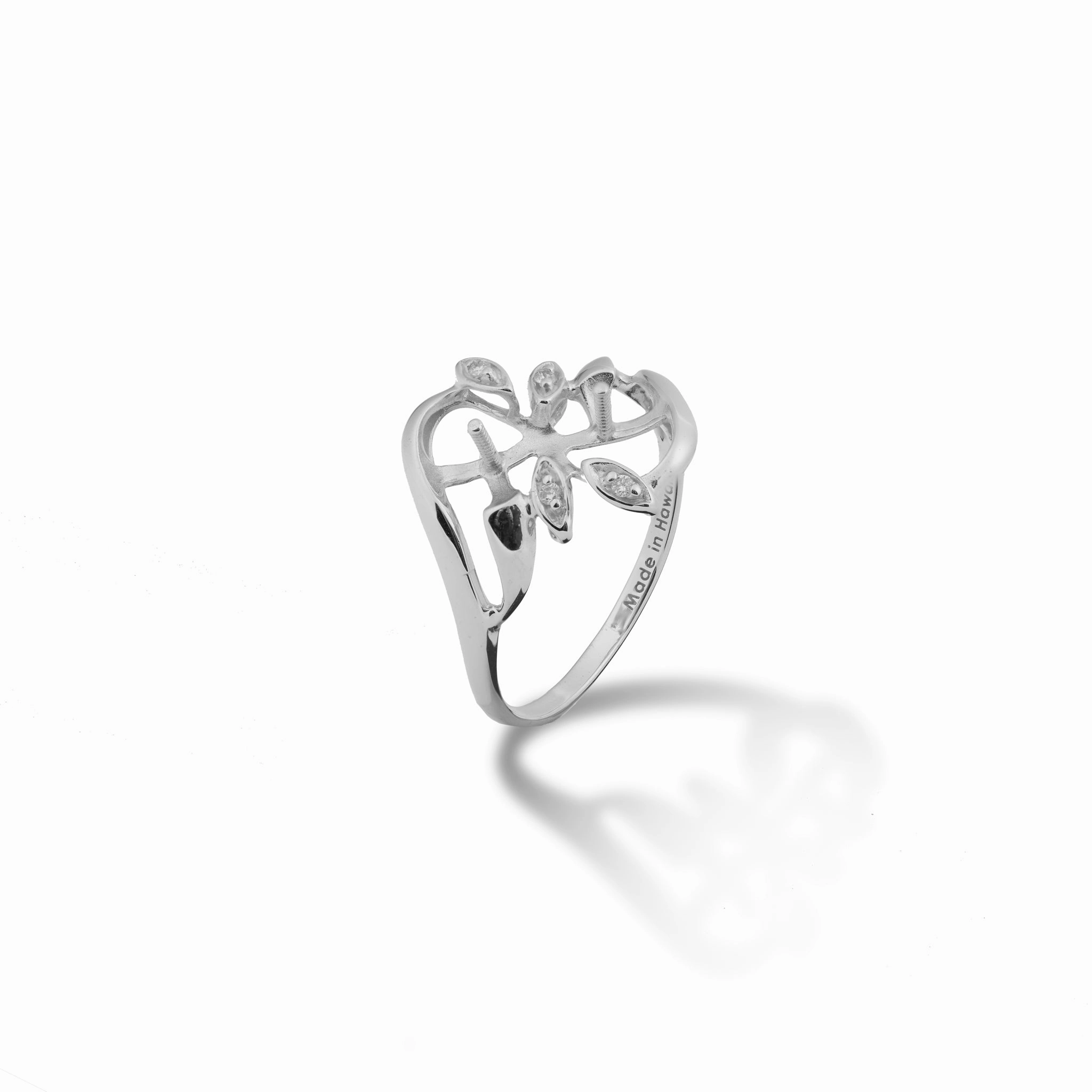 Pick A Pearl Maile Ring in White Gold with Diamonds Luxury Taste Simple Glow