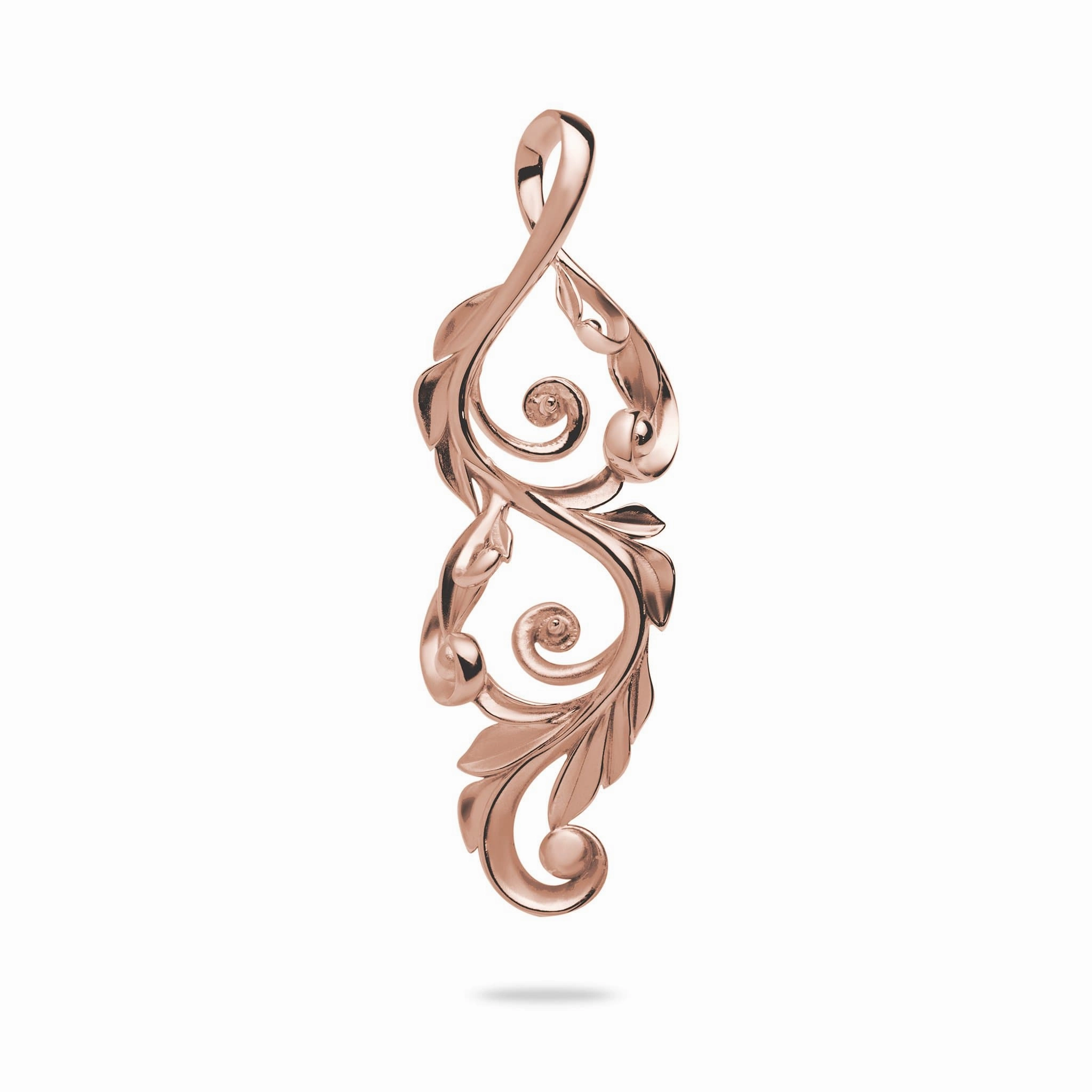 Stylish Design Pick A Pearl Maile Scroll Pendant in Rose Gold