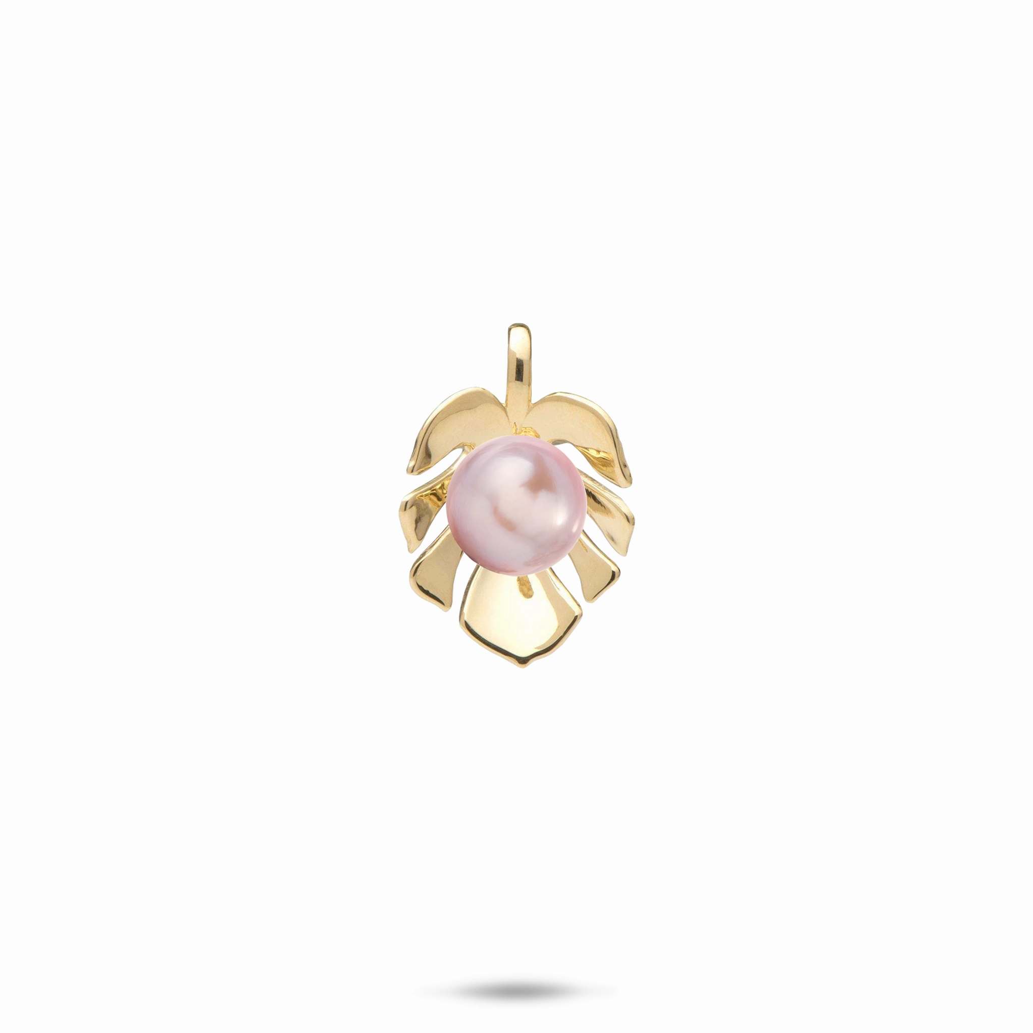 Radiant Style Custom Gifts Pick A Pearl Monstera Pendant in Gold