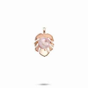 Pick A Pearl Monstera Pendant in Rose Gold Opulent Glow