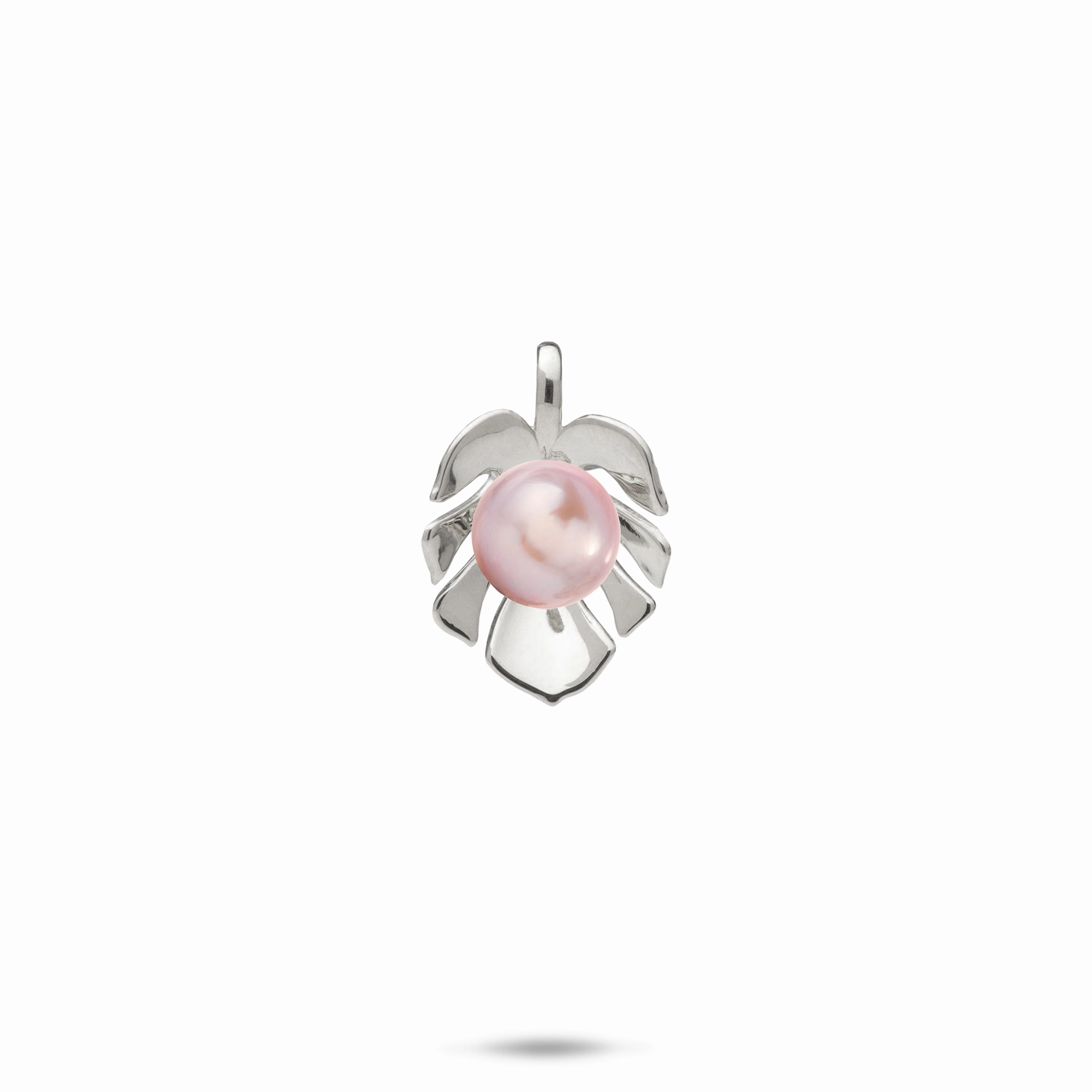 Pick A Pearl Monstera Pendant in White Gold Luxurious Craft