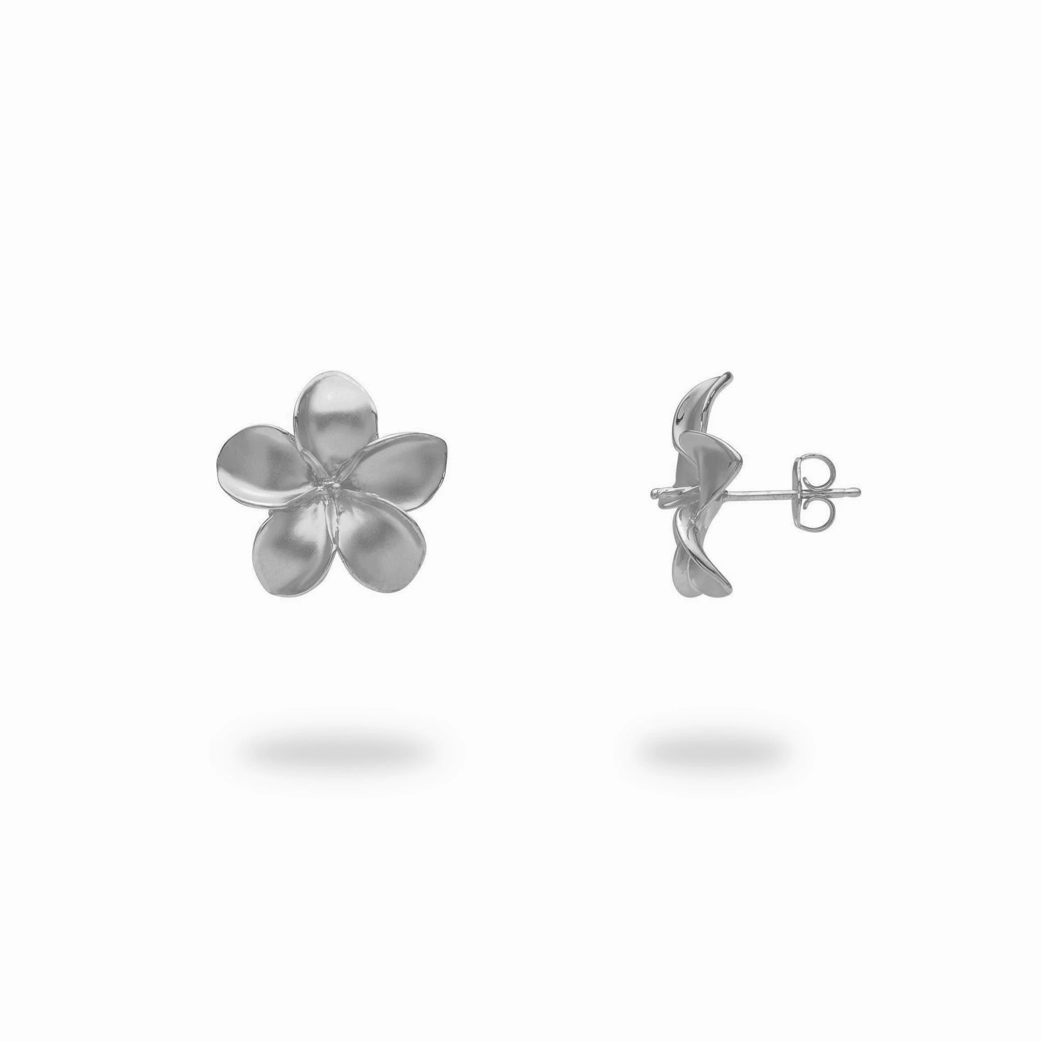 Effortless Match Pick A Pearl Plumeria Earrings in White Gold - 13mm