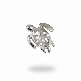 Chic Craft Light tone Pick A Pearl Plumeria Honu Pendant in Sterling Silver - 28mm