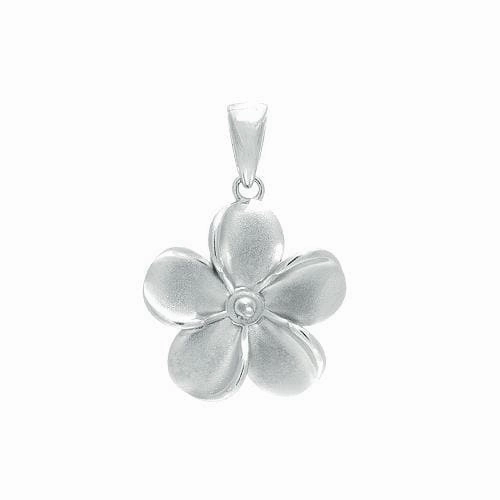 Gloss Moment Soft Form Pick A Pearl Plumeria Pendant in Sterling Silver - 15mm