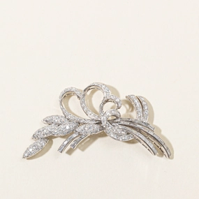 Luxury Design Trend Accent Platinum & Diamond Brooch | 3.12ctw, 1.32ctw |