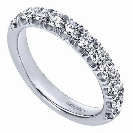 Platinum French Pave Diamond Wedding Band 1.00 Cttw bright light Sleek Detailing