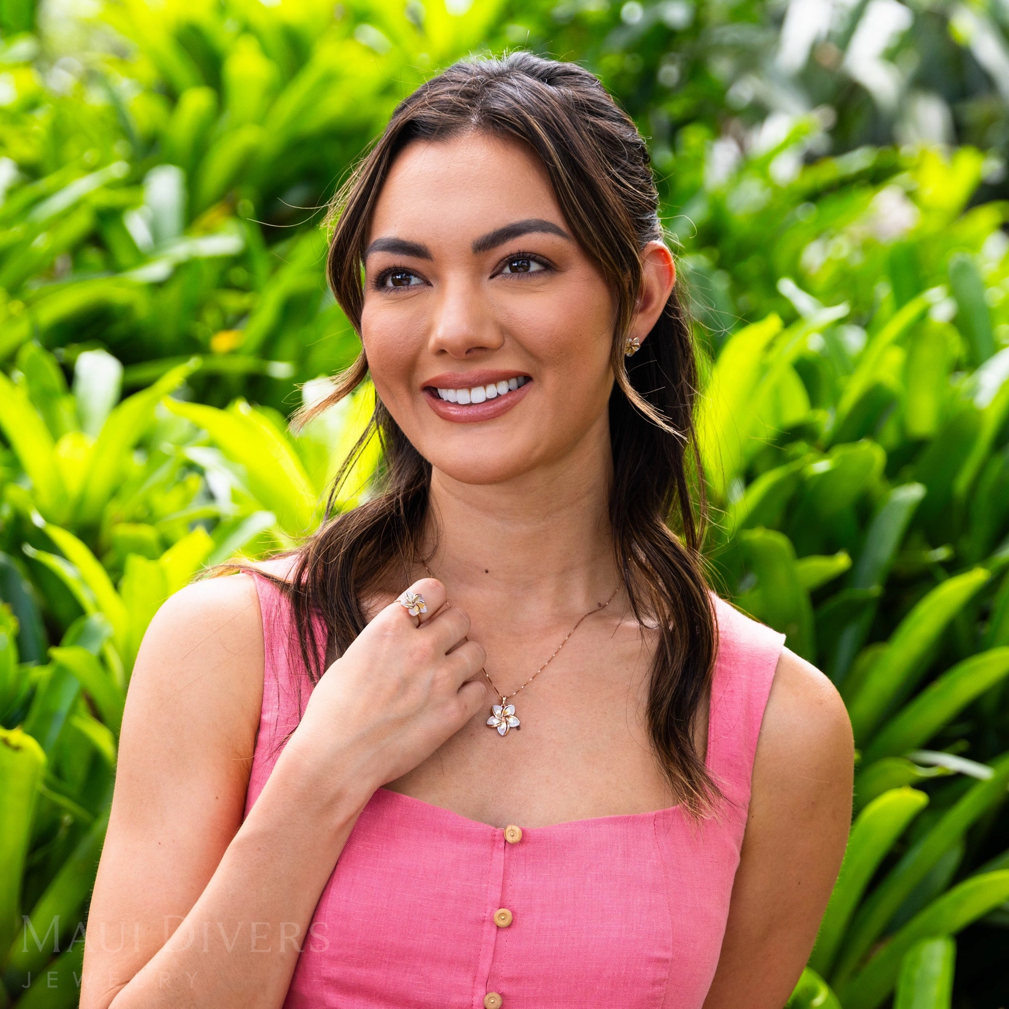 Mood Accent Plumeria Mother of Pearl Ring in Rose Gold - 16mm