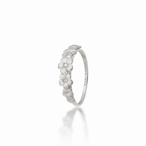 Plumeria Ring in White Gold with Diamonds - 6mm Subtle Pop Daily Radiance