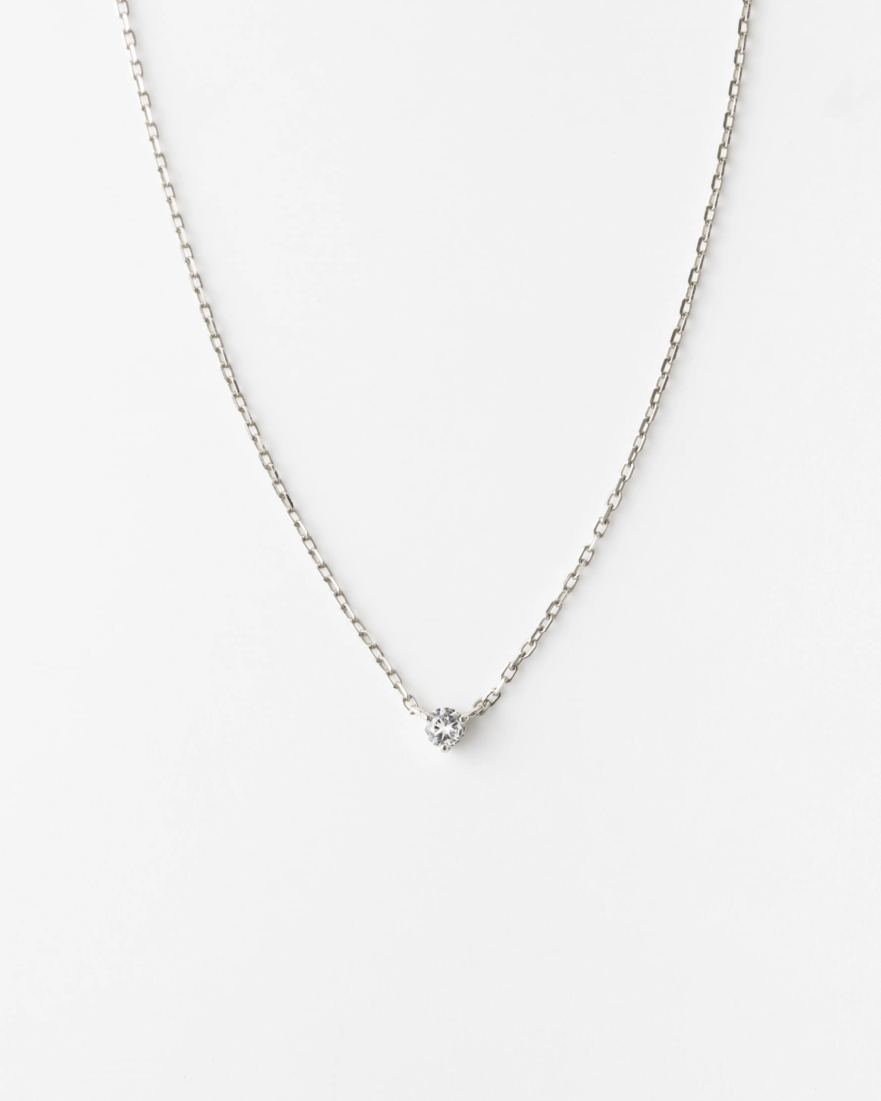 Handcrafted Art Modern Edge Polaris White Sapphire Necklace