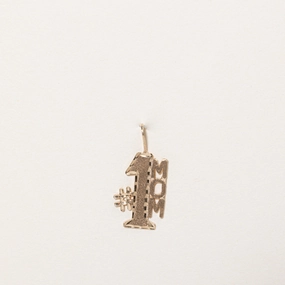 10k Yellow Gold '#1 Mom' Charm Style Match Brilliant Edge