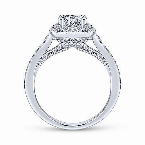Sturdy Style All Event Cushion Shaped Halo Tapered Shank Diamond Ring .76 Cttw 366A
