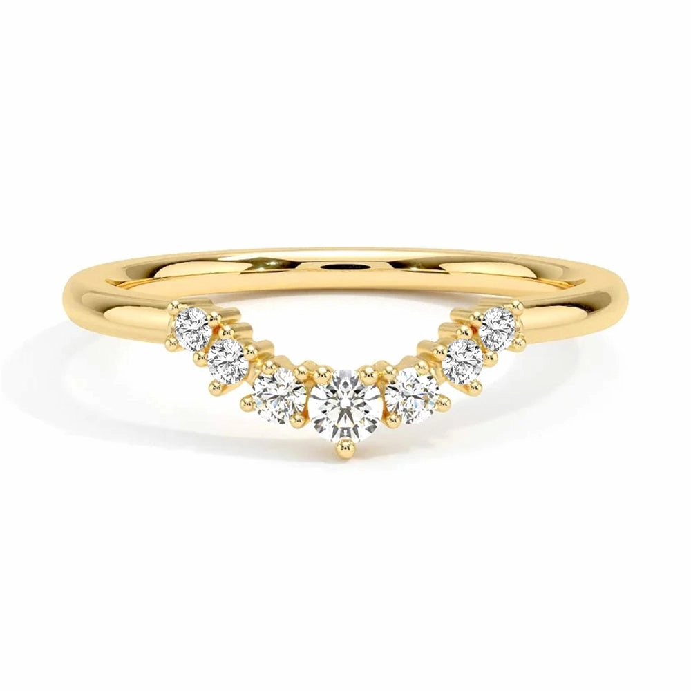 Alluring piece Graduated Lab Grown Diamond Crescent Ring
