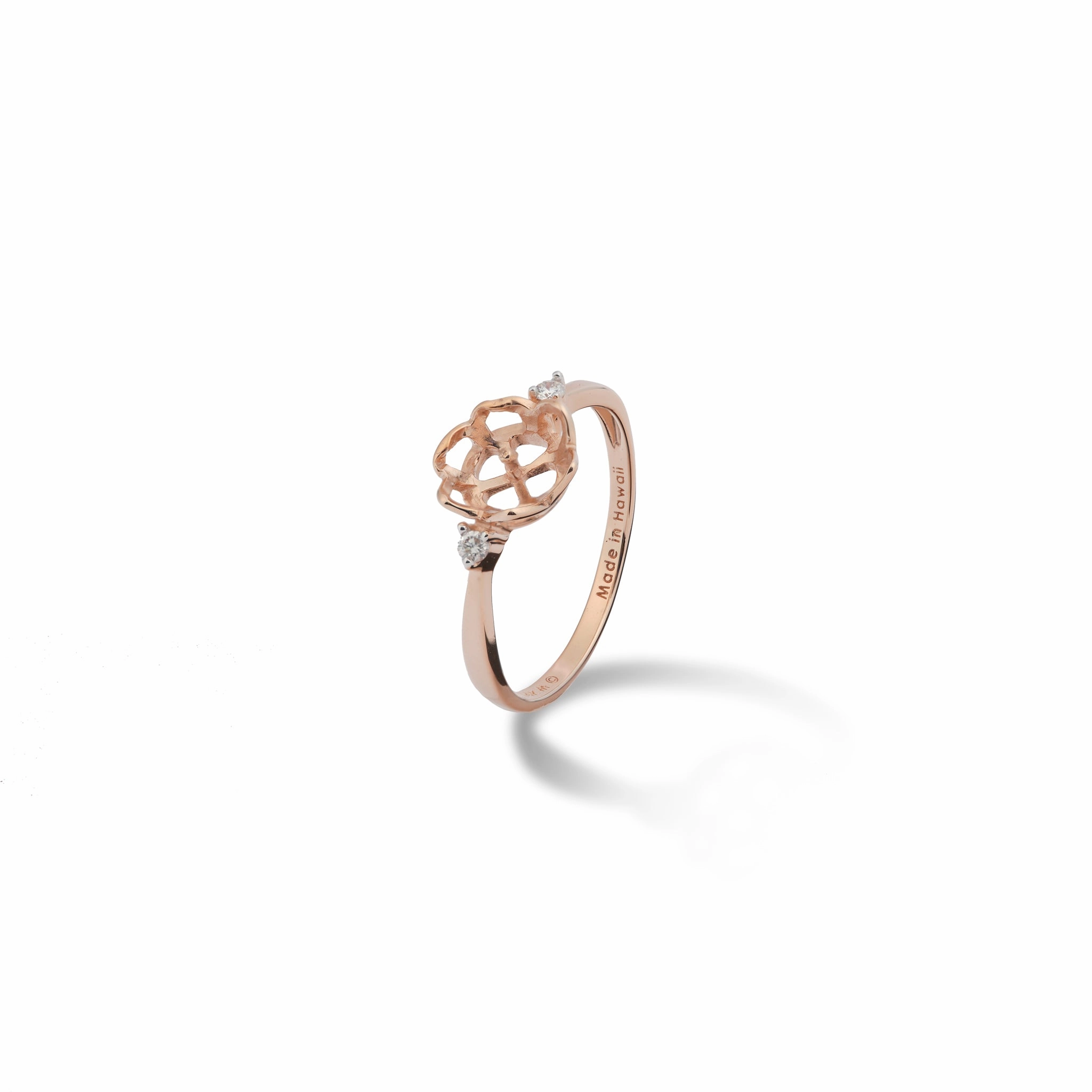 Stylish Pop Pick A Pearl Crown Ring in Rose Gold with Diamonds