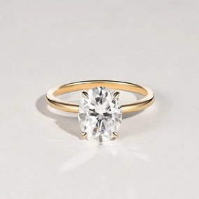 Everyday Wear Casual Combo 1.5ct Oval 4-Prong Moissanite Classic Solitaire Ring