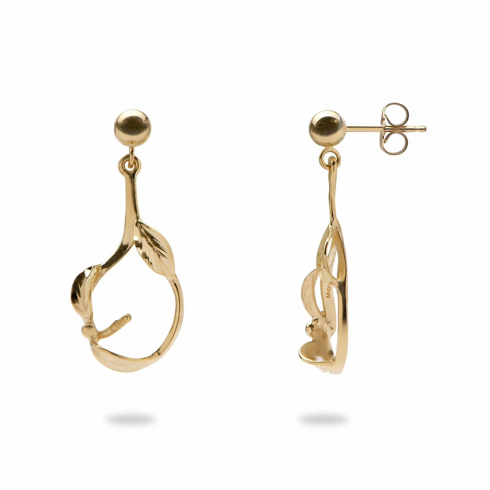 Brilliant Piece True Elegance Pick A Pearl Maile Earrings in Gold