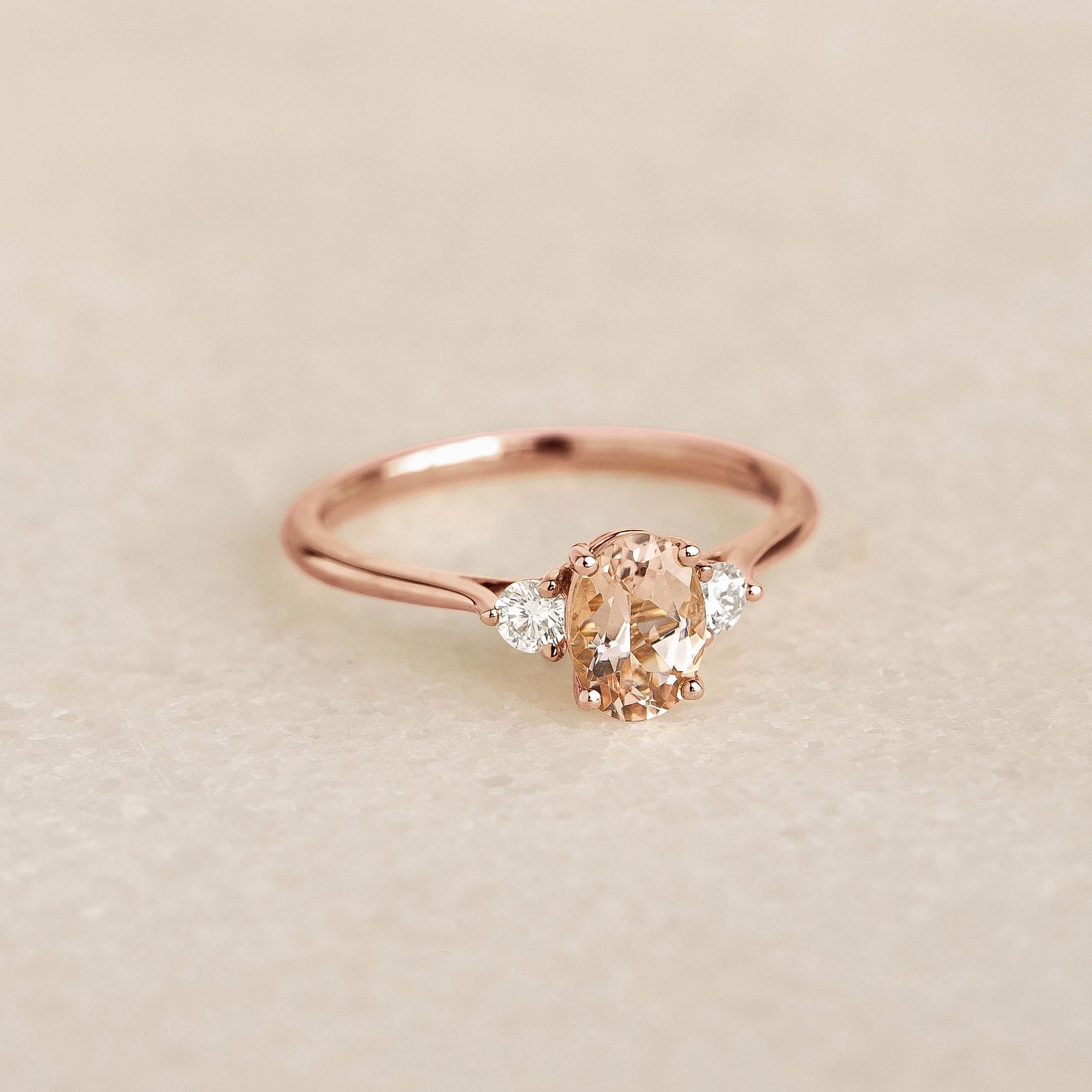 Formal Vibe Morganite and Diamond Ring Rose Gold - Kindra