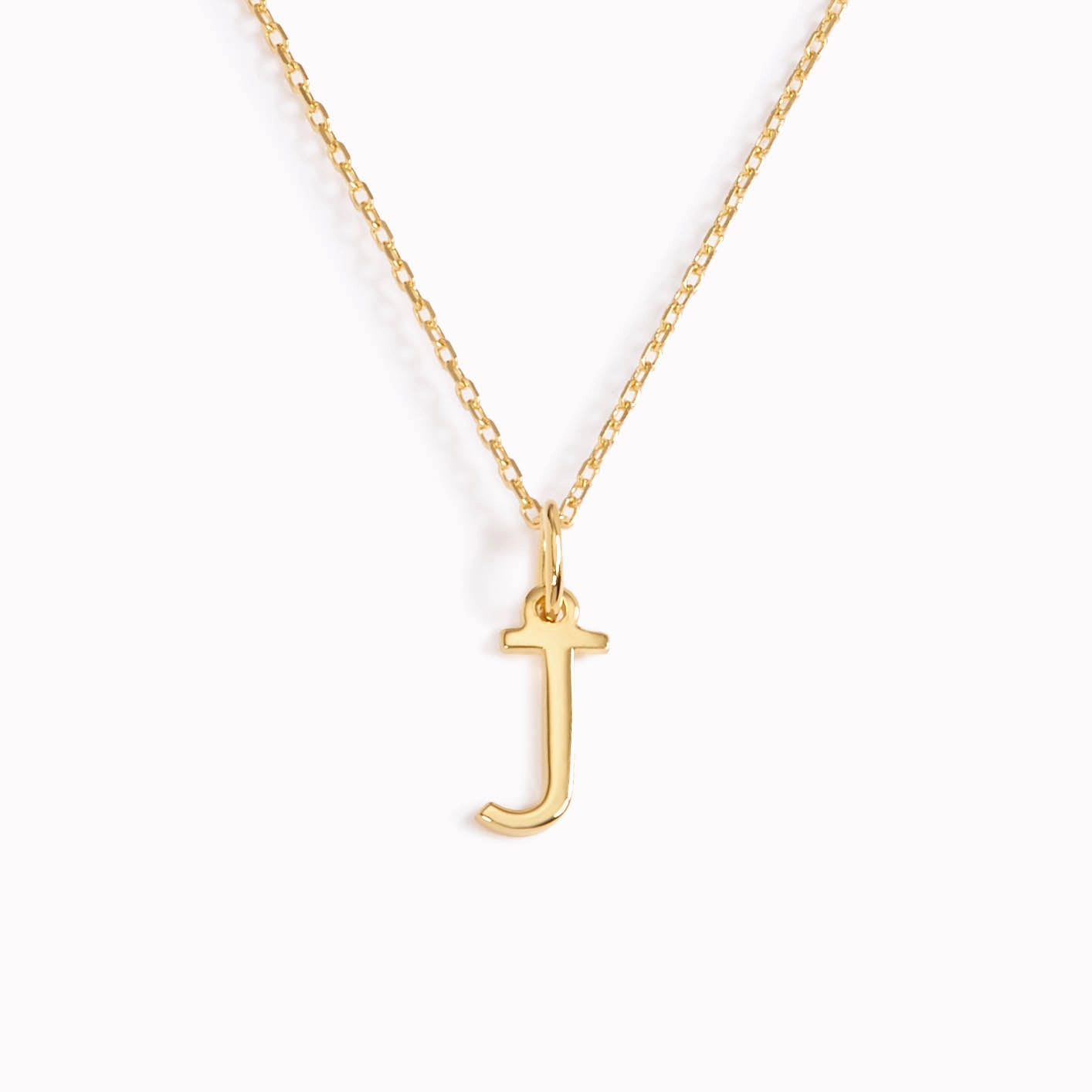 Shiny Edge J Necklace / Gold Initial Necklace