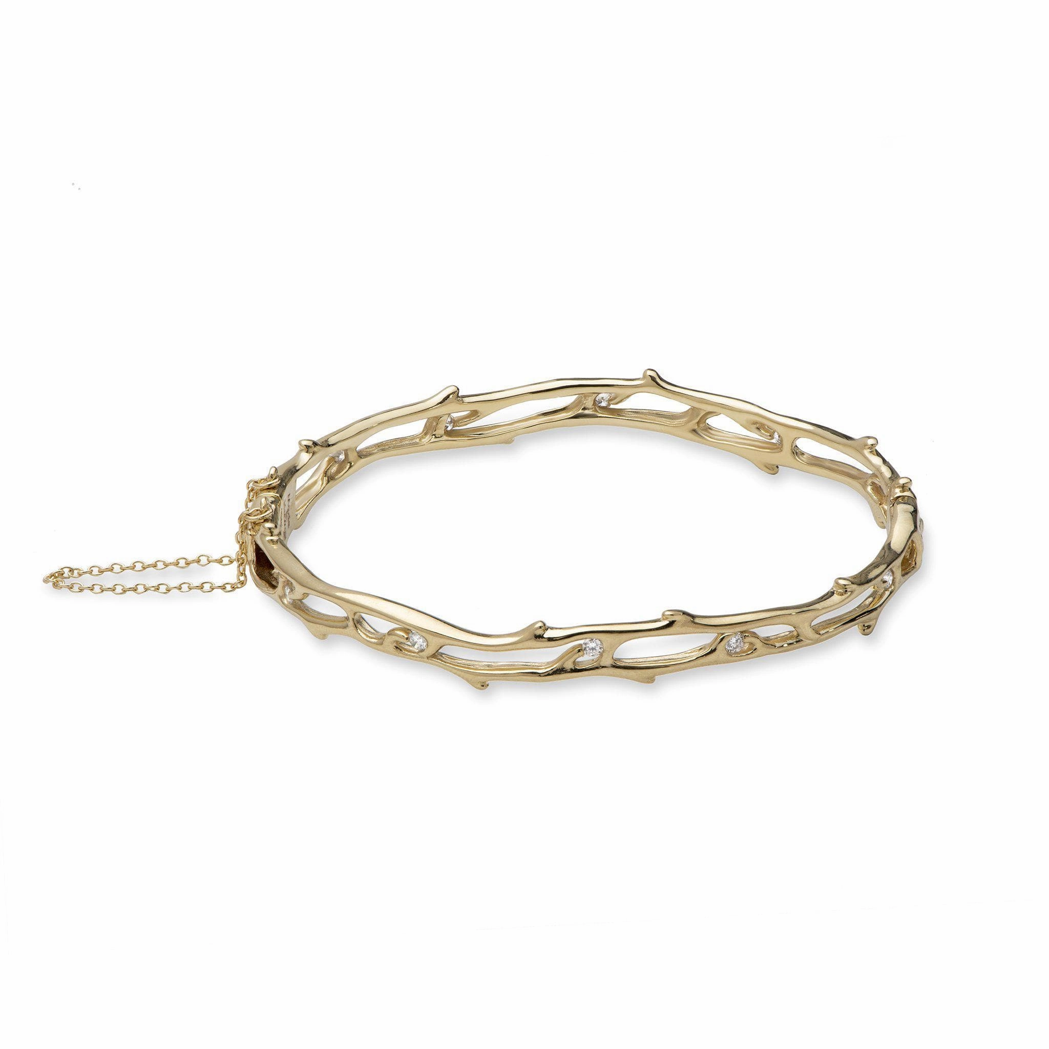 Heritage Hinge Bracelet in Gold with Diamonds Winter Vibes Outdoor Style